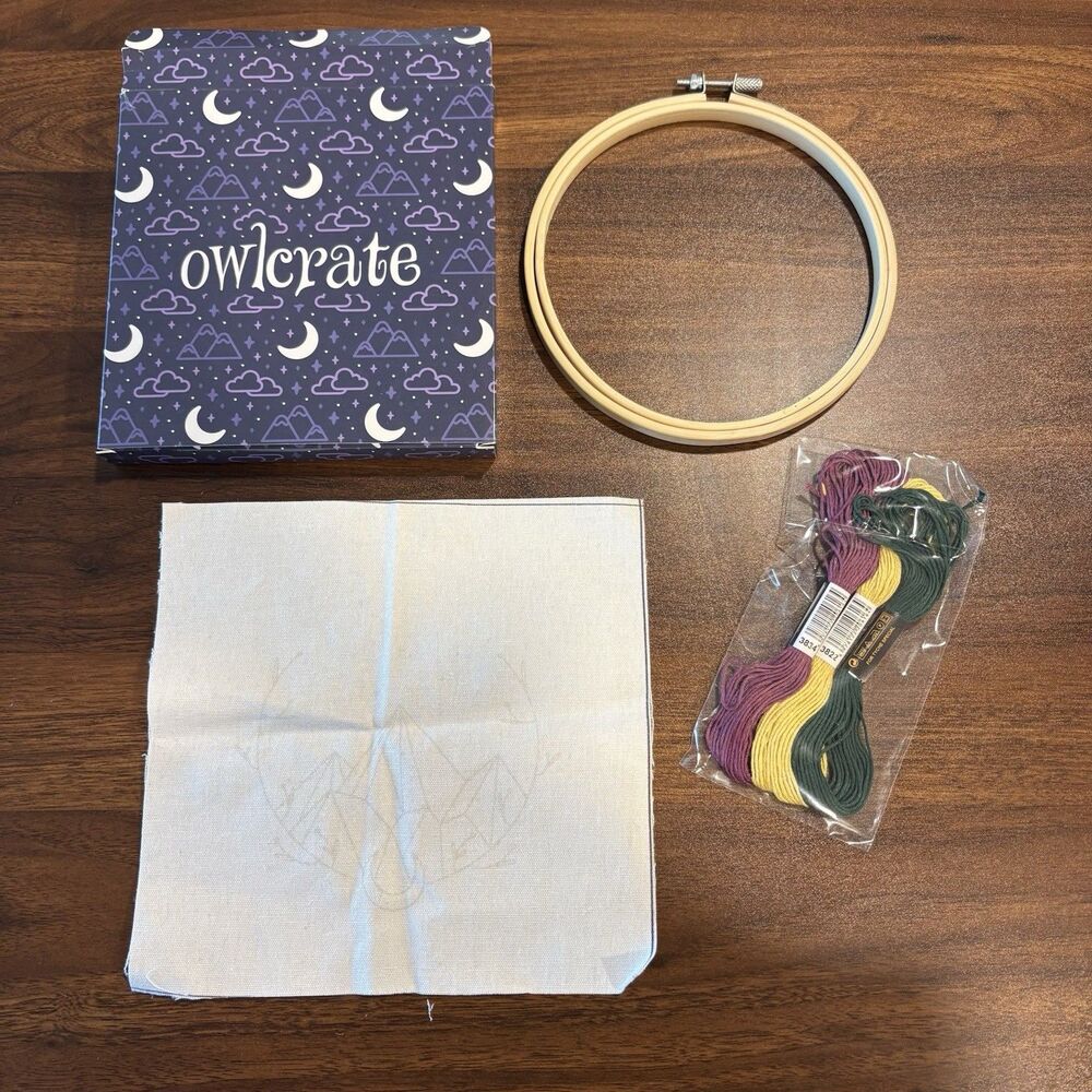 OwlCrate Night Court Embroidery Kit ACOTAR March 2022 A Court Of Thorns & Roses